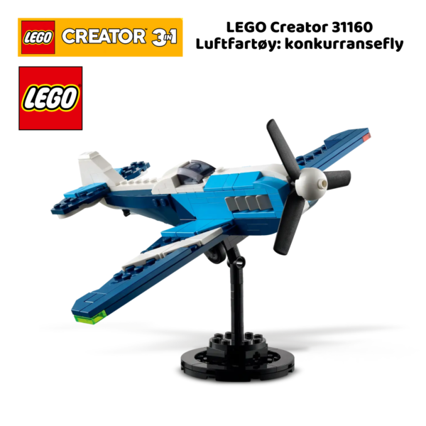 LEGO Creator 31160 3-i-1 Luftfartøy: konkurransefly | LEGO byggesett for barn fra 7 år og oppover | gaver til barn 7 år og popover_3