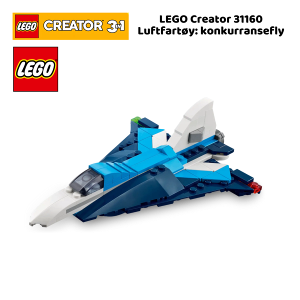 LEGO Creator 31160 3-i-1 Luftfartøy: konkurransefly | LEGO byggesett for barn fra 7 år og oppover | gaver til barn 7 år og popover_4