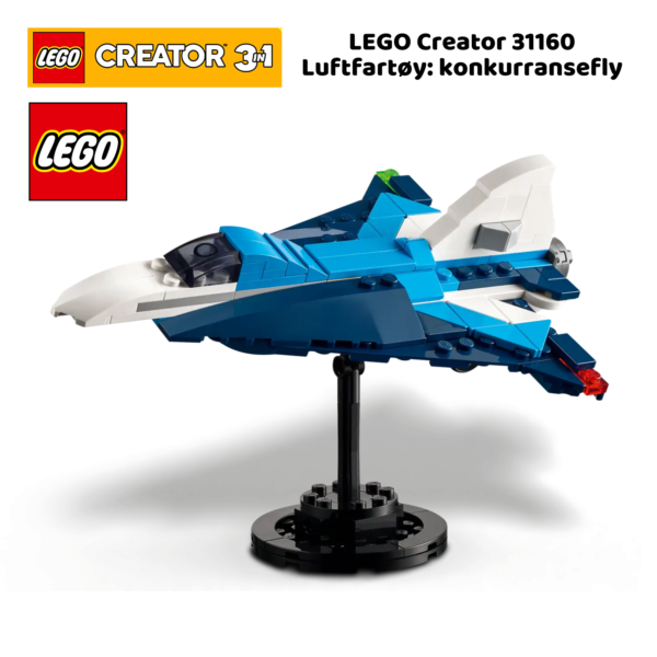 LEGO Creator 31160 3-i-1 Luftfartøy: konkurransefly | LEGO byggesett for barn fra 7 år og oppover | gaver til barn 7 år og popover_5