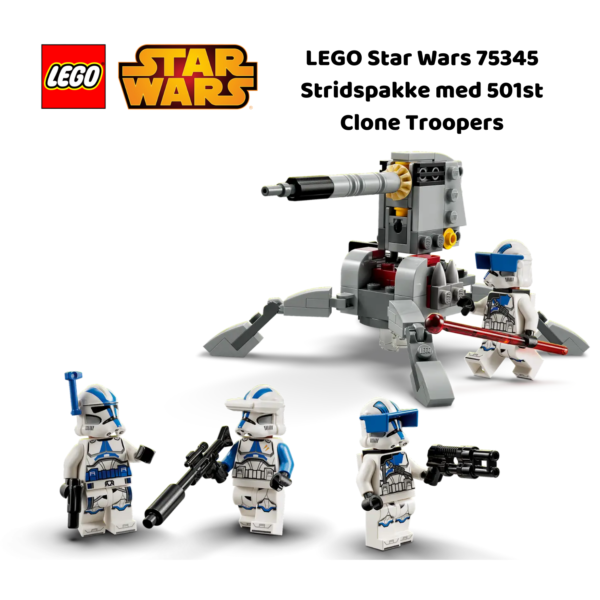 LEGO Star Wars 75345 Stridspakke med 501st Clone Troopers | LEGO byggesett for barn fra 6 år og oppover | gaver til barn 6 år og popover_6