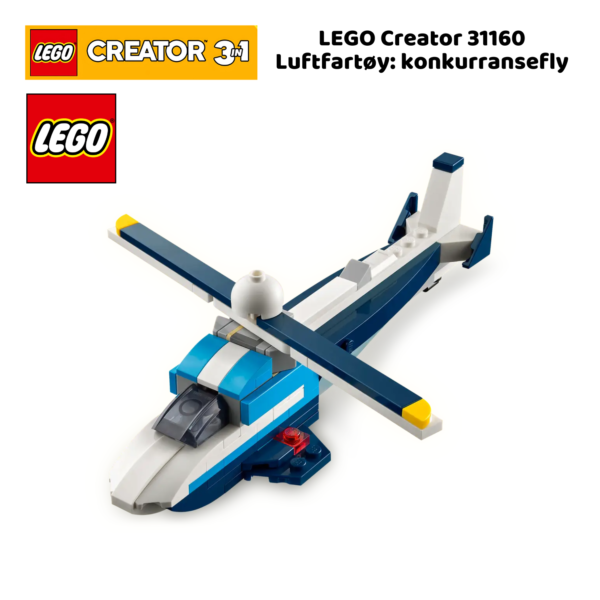 LEGO Creator 31160 3-i-1 Luftfartøy: konkurransefly | LEGO byggesett for barn fra 7 år og oppover | gaver til barn 7 år og popover_6