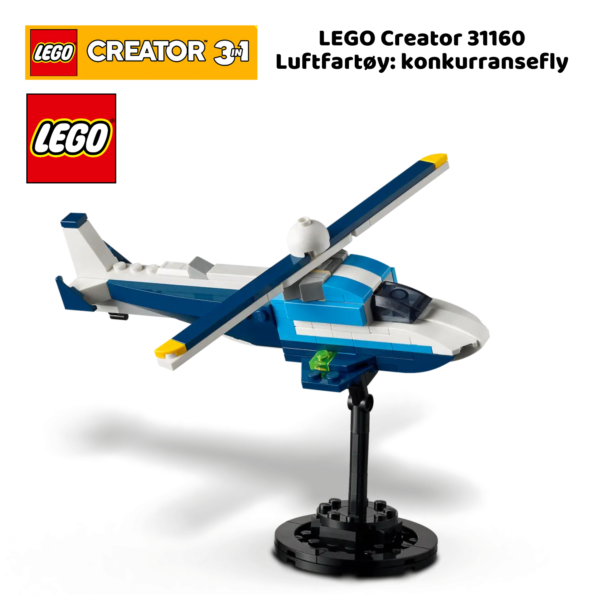LEGO Creator 31160 3-i-1 Luftfartøy: konkurransefly | LEGO byggesett for barn fra 7 år og oppover | gaver til barn 7 år og popover_7