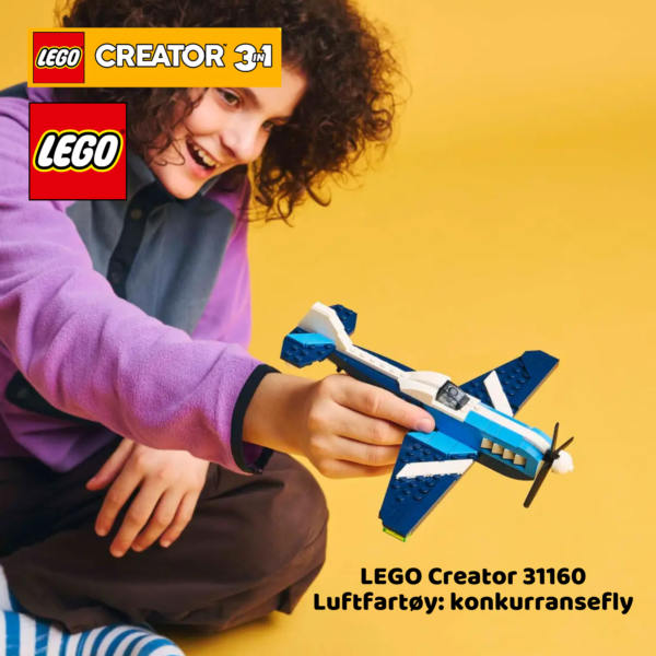 LEGO Creator 31160 3-i-1 Luftfartøy: konkurransefly | LEGO byggesett for barn fra 7 år og oppover | gaver til barn 7 år og popover_9