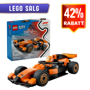 LEGO City F1-fører med McLaren-racerbil, byggesett med detaljer for ekte racinglek