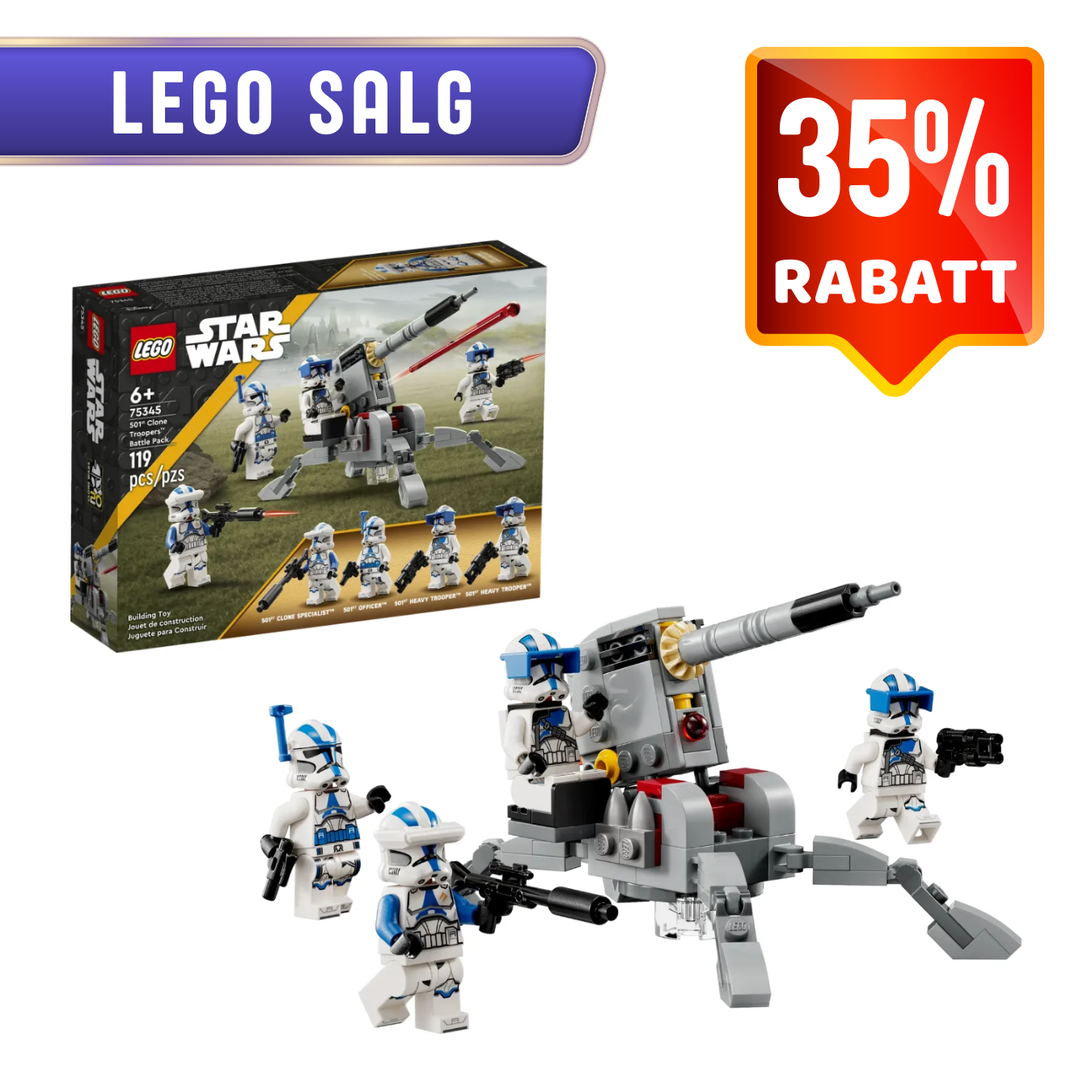LEGO 75345 Stridspakke med 501st clone troopers | LEGO Star Wars 75345