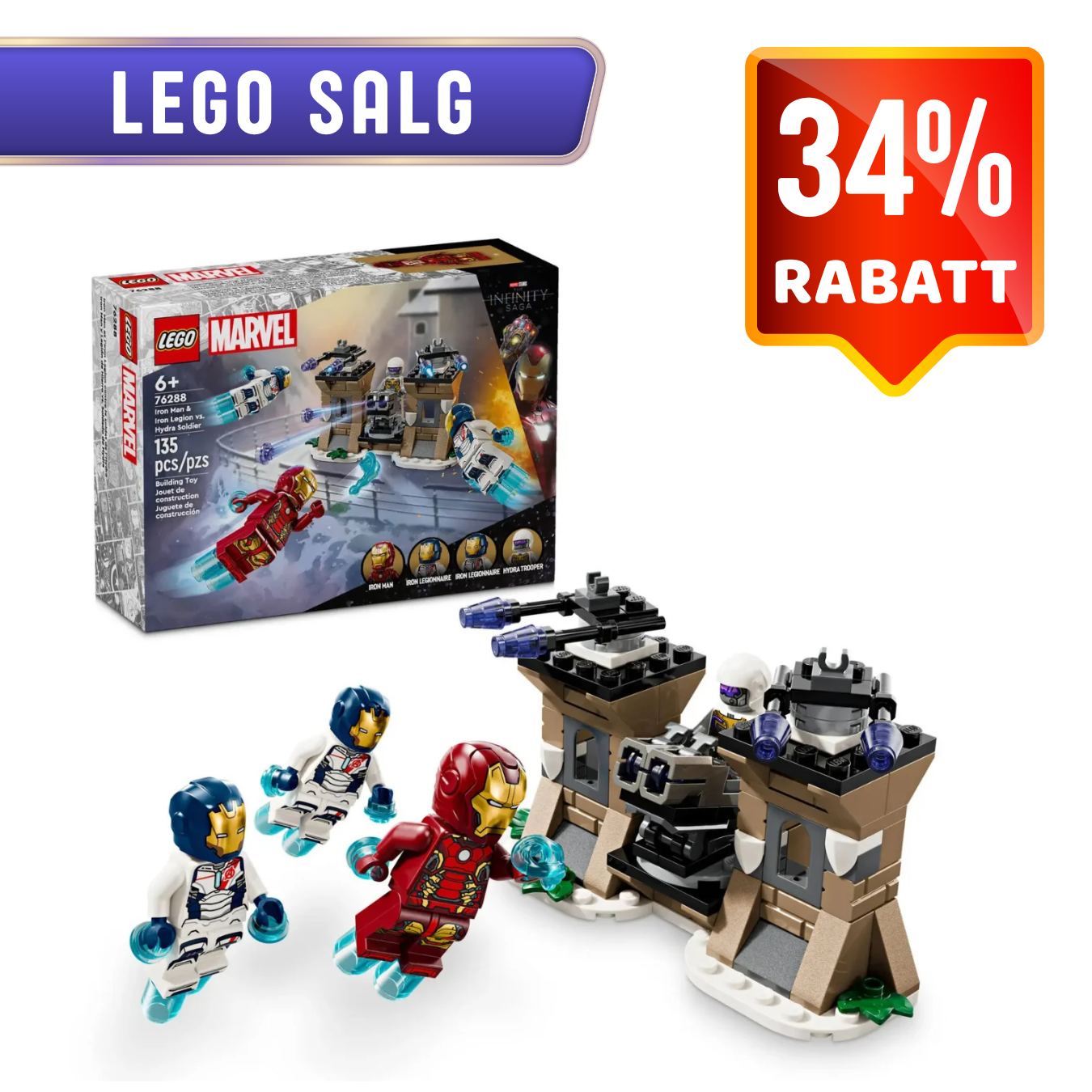 LEGO 76288 Iron man og iron legion mot hydra-soldat | LEGO Super Heroes Marvel 76288