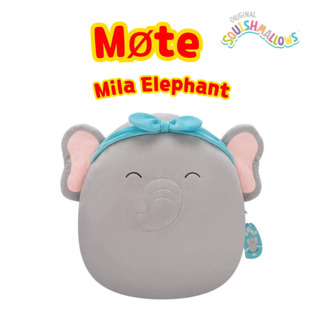 Squishmallows 40cm Mila Elephant | Squishmallows 40cm (16-tommer) | Plysj samleobjekt myk og squishy utstoppet dyreleke – legg til troppen din – gave til barn, jenter og gutter