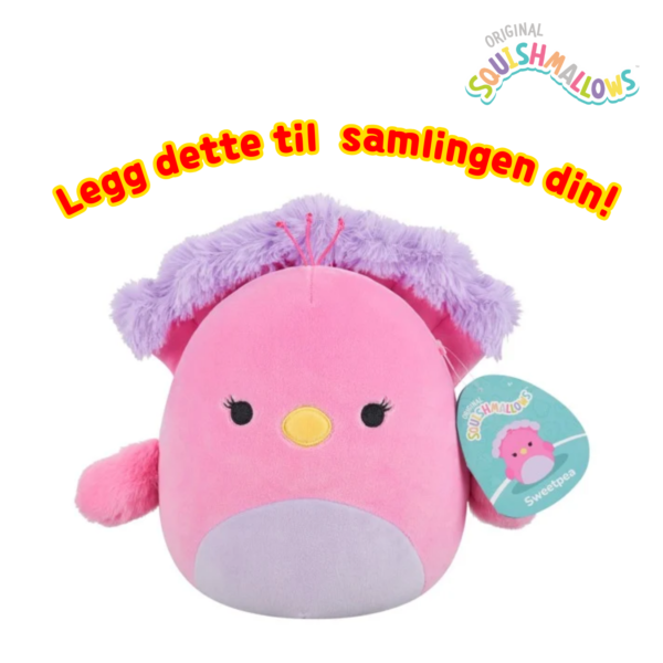 Squishmallows 19cm Sweatpea Peacock | Squishmallows 19 cm (8-tommer) | Plysj samleobjekt myk og squishy utstoppet dyreleke – legg til troppen din – gave til barn, jenter og gutter_1