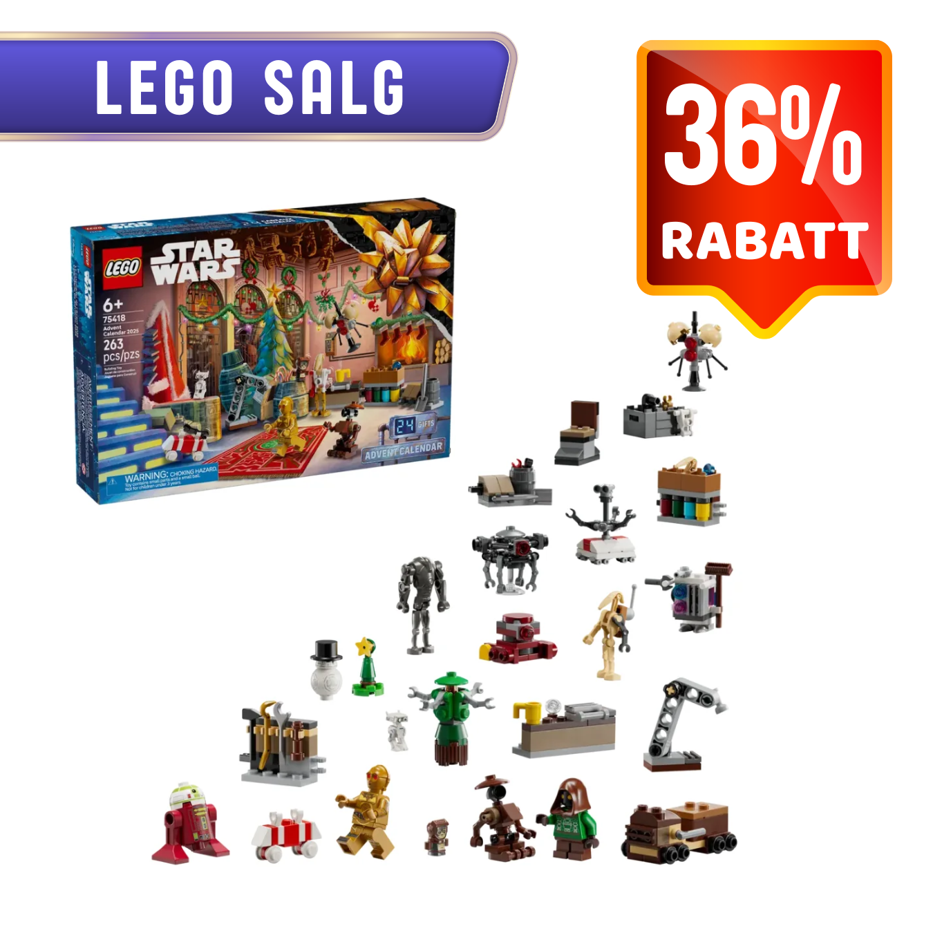 LEGO salg 10 LEGO® 75418 Star wars julekalender 2025 | LEGO® Star Wars 75418