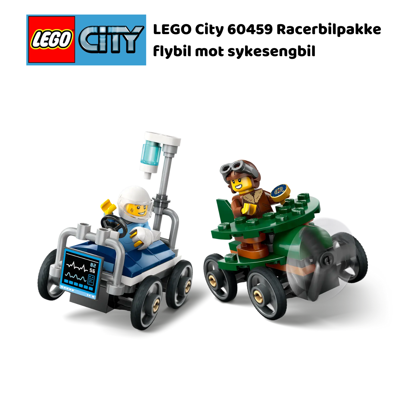 LEGO 60459 Racerbilpakke flybil mot sykesengbil | LEGO City 60459 6 lego 60459 Racerbilpakke flybil mot sykesengbil | LEGO City 60459
