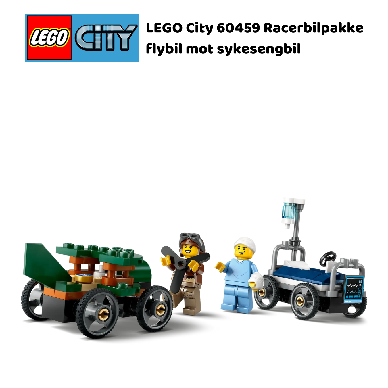 LEGO 60459 Racerbilpakke flybil mot sykesengbil | LEGO City 60459 7 lego 60459 Racerbilpakke flybil mot sykesengbil | LEGO City 60459
