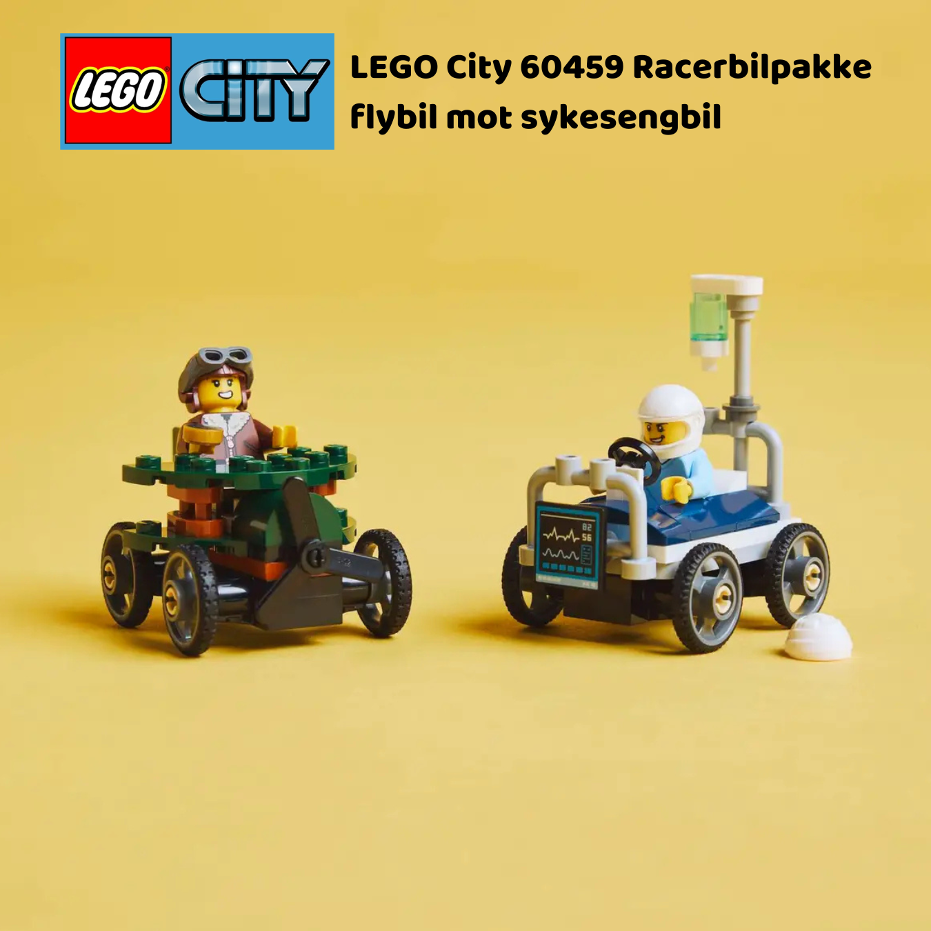 LEGO 60459 Racerbilpakke flybil mot sykesengbil | LEGO City 60459 8 lego 60459 Racerbilpakke flybil mot sykesengbil | LEGO City 60459