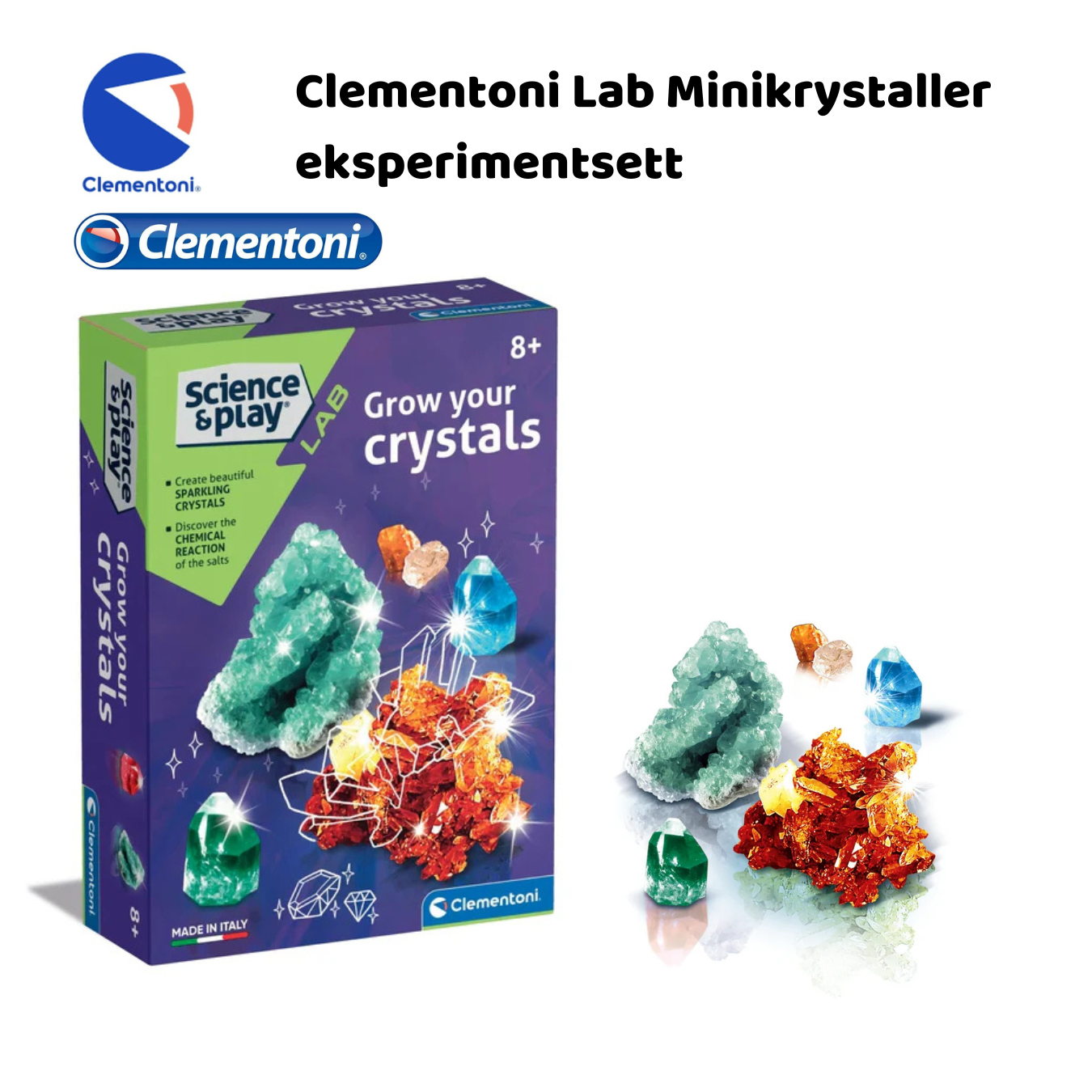 Clementoni Science & Play LAB: Grow Your Crystals | Pedagogisk gave til barn og tenåringer, jenter og gutter