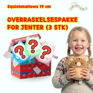 Squishmallows 19 cm overraskelsespakke med 3 deler for jenter
