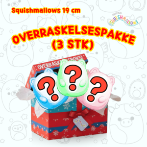 Squishmallows 19 cm overraskelsespakke med 3 stk | Original Jazwares | Bursdagsgave og gave til barn, jenter og gutter | Squishmallows Norge