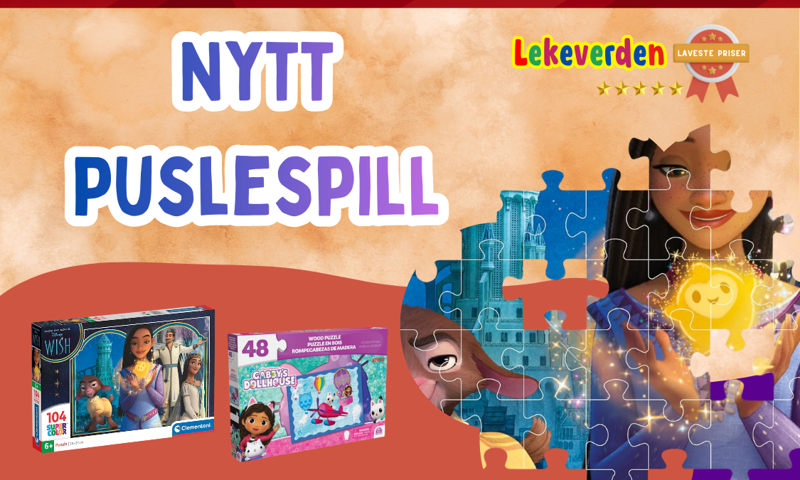 Puslespill i ulike vanskelighetsgrader for hele familien