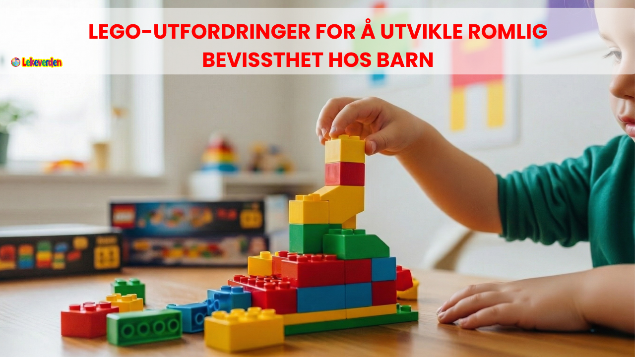 Barn studerer nøye en LEGO-modell og bygger den opp igjen fra en annen vinkel, og demonstrerer romlig resonneringsevne