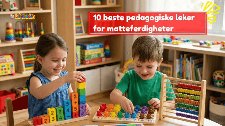 Barn som leker med pedagogiske matteleker og forbedrer telle- og problemløsningsferdigheter