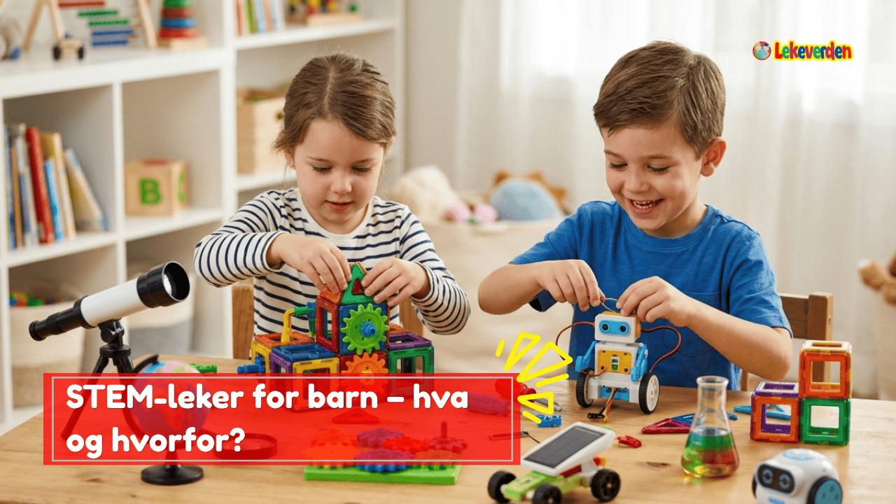 Barn leker med STEM-leker som bygger roboter og lærer vitenskapelige konsepter