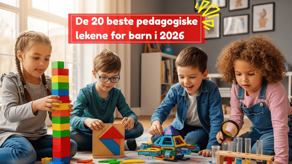 Barn leker med pedagogiske leker som fremmer kreativitet og læring