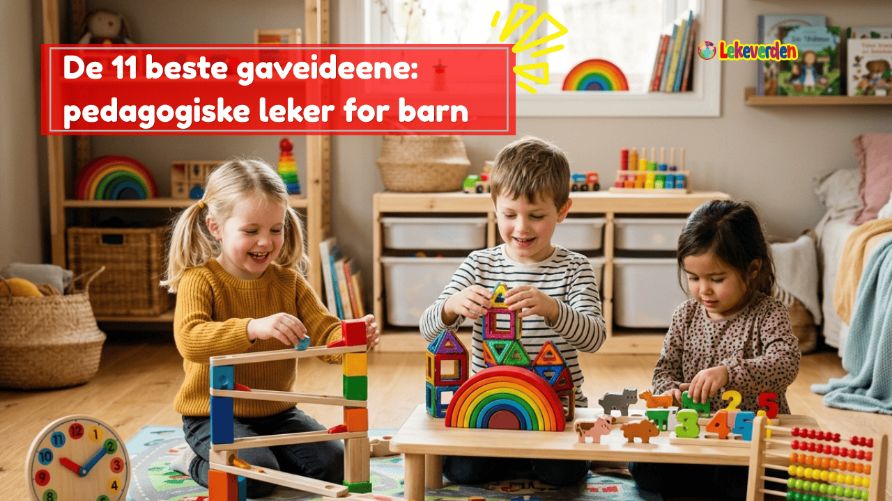 Barn leker med pedagogiske leker som fremmer kreativitet og læring