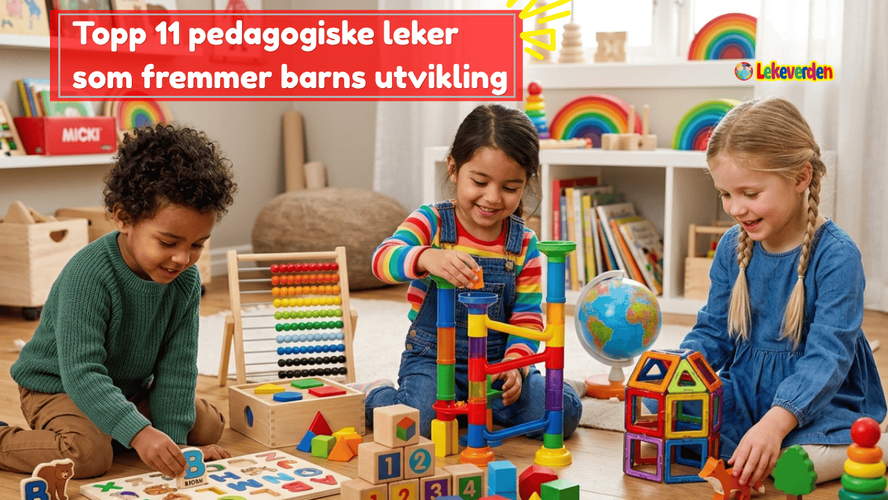 Barn leker med pedagogiske leker som fremmer kreativitet og læring