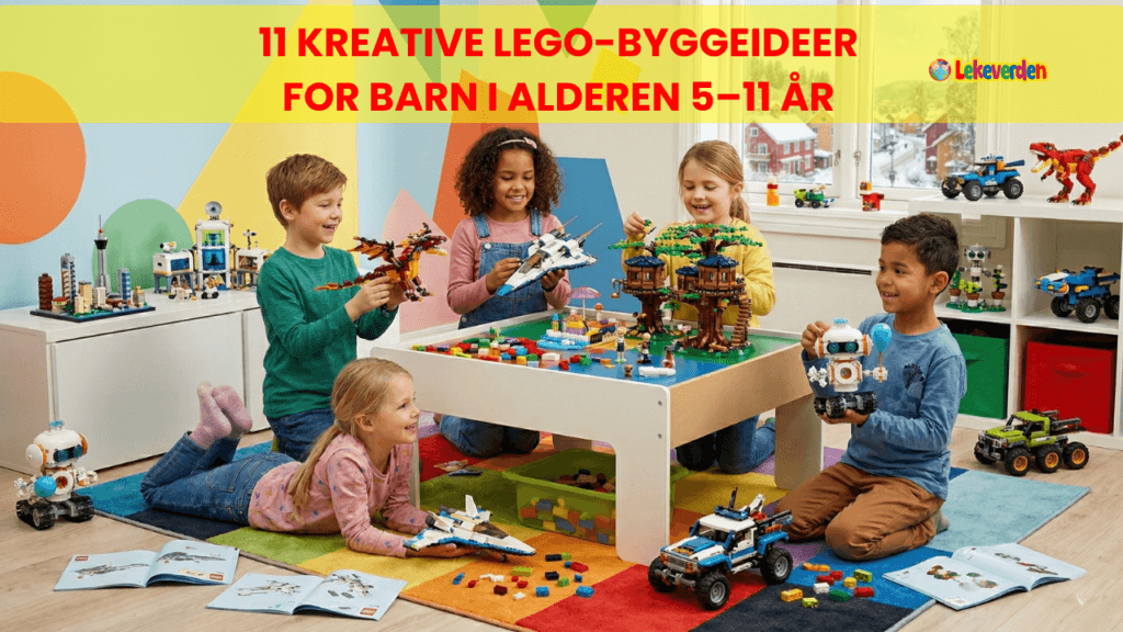 11 kreative LEGO-byggeideer for barn i alderen 5–11 år 163 Barn bygger kreative LEGO-modeller med fargerike klosser – morsomme byggeideer for barn 5–11 år