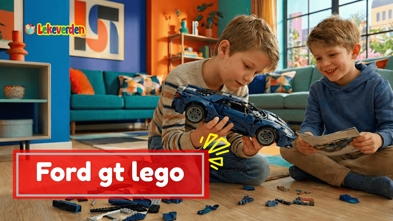LEGO Technic Ford GT modell i blå farge med realistiske detaljer og aerodynamisk design