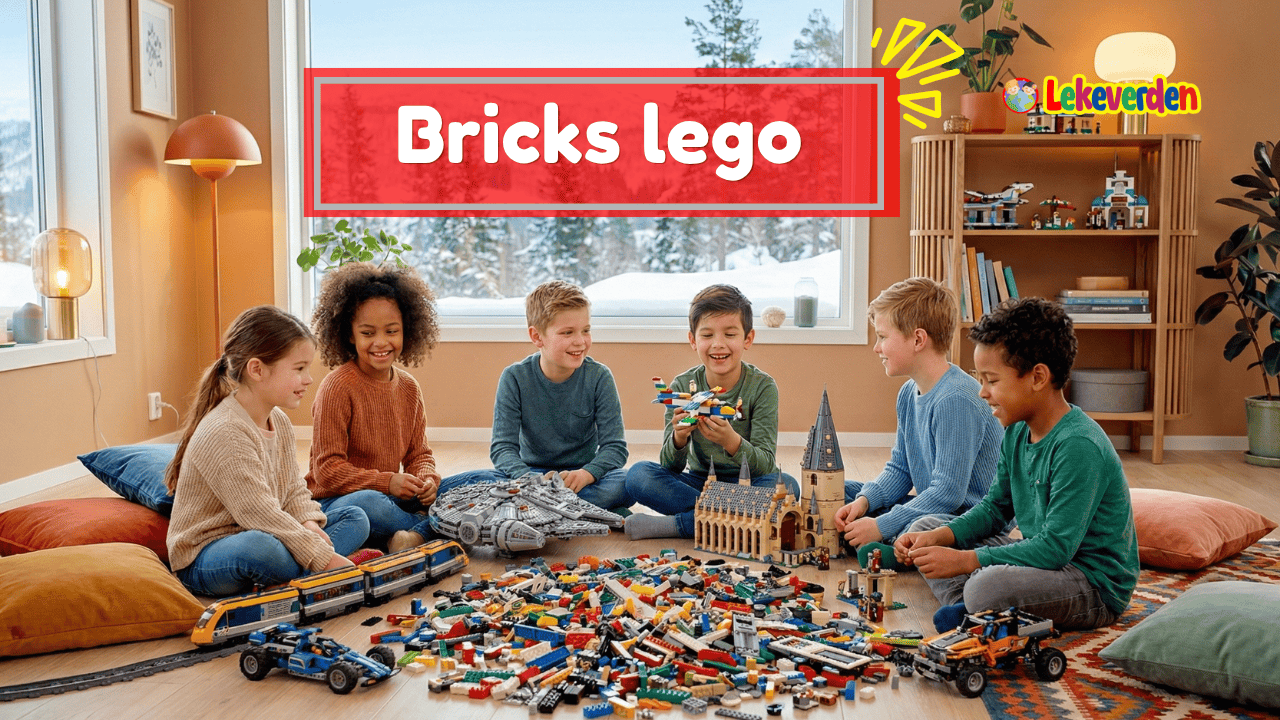 Fargerike LEGO-klosser stablet og spredt for kreativ bygging