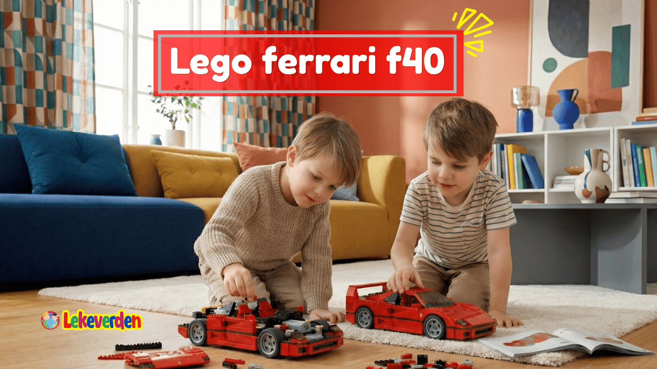 LEGO Ferrari F40 modellbil med realistiske detaljer og klassisk rød design