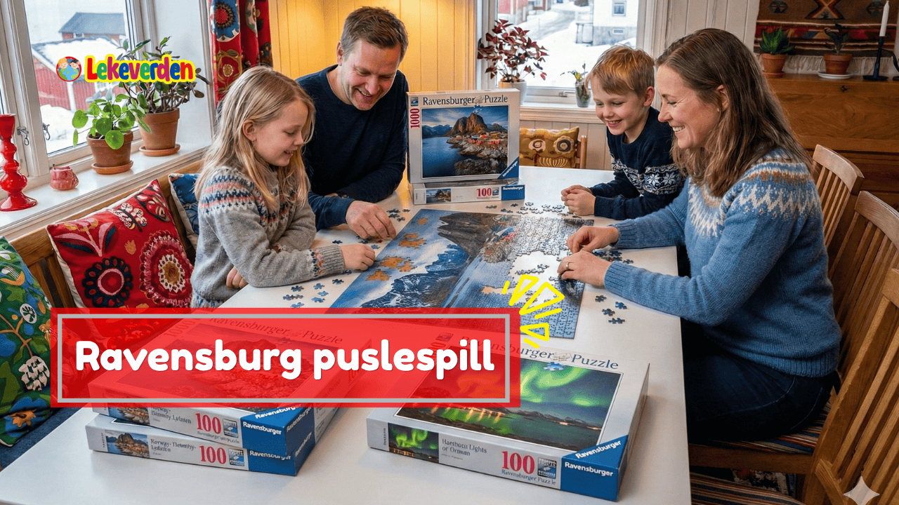 Ravensburg puslespill med detaljerte motiver og slitesterke brikker