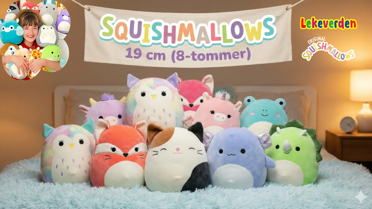 Squishmallows 19 cm myk plysjbamse perfekt for kosing og samling for barn hos Lekeverden