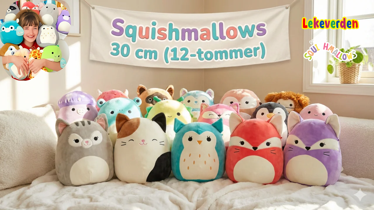 Squishmallows 30 cm myk plysjbamse perfekt for kosing og samling for barn hos Lekeverden