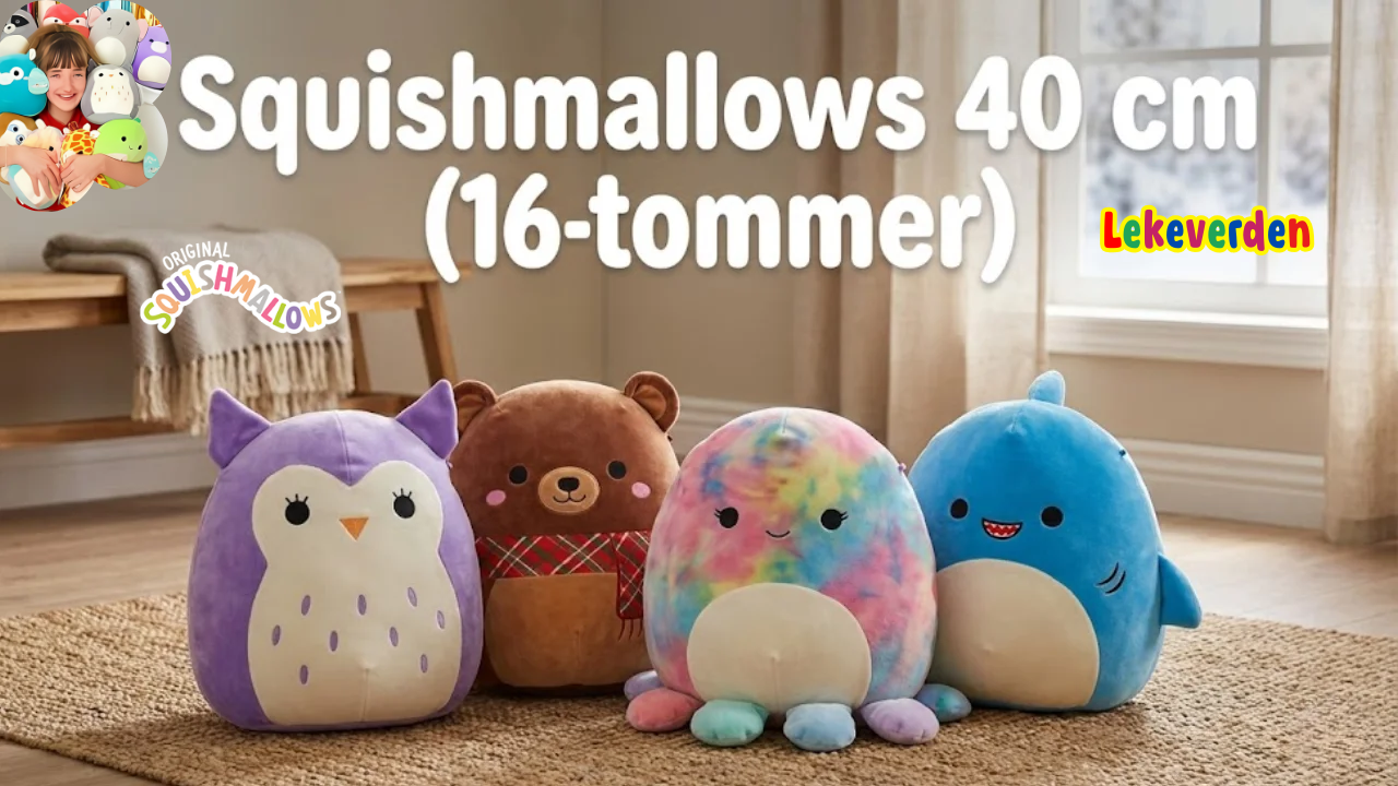 Squishmallows 40 cm myk plysjbamse perfekt for kosing og samling for barn hos Lekeverden