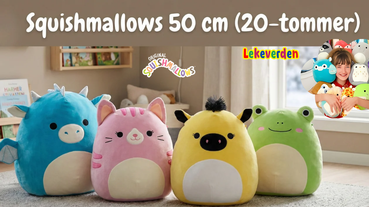 Squishmallows 50 cm myk plysjbamse perfekt for kosing og samling for barn hos Lekeverden