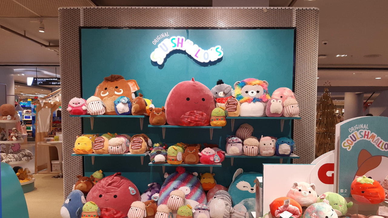 Squishmallows plysjleker i Norge i størrelsene 19 cm, 30 cm, 40 cm og 50 cm