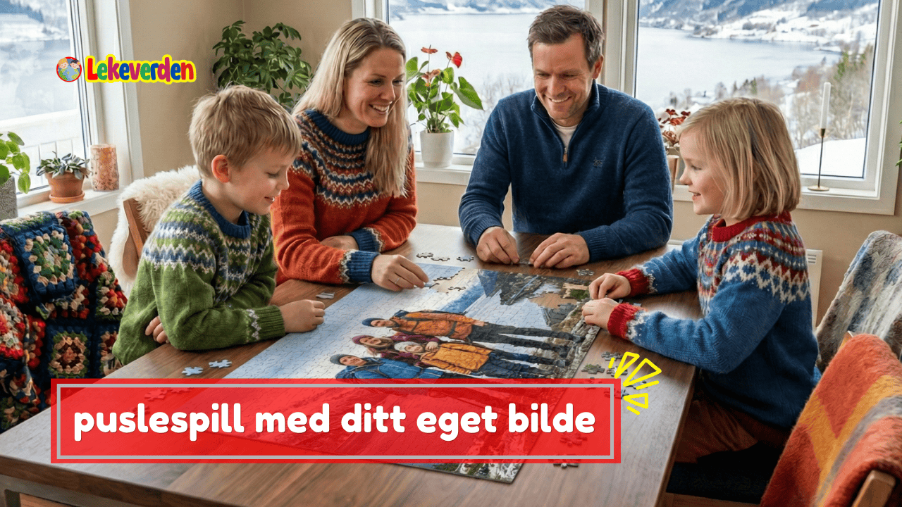Personlig puslespill laget med eget bilde, med klare detaljer og levende farger