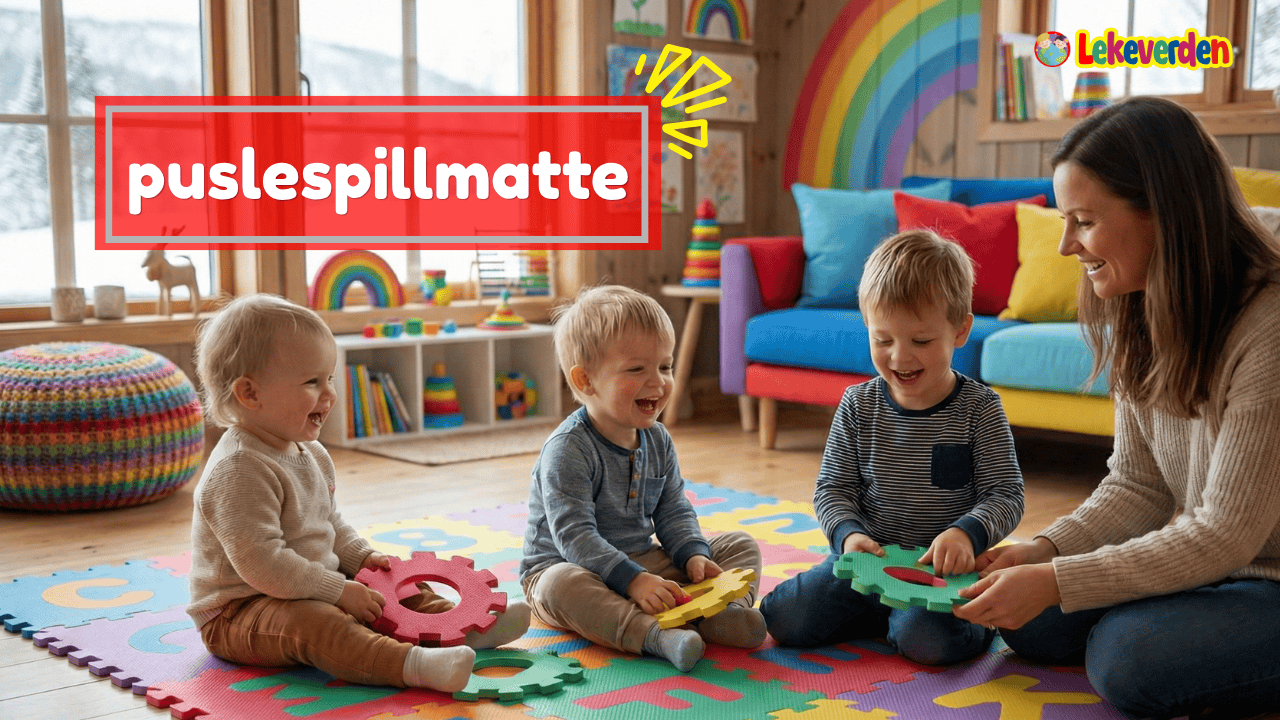 Puslespillmatte med puslespill som rulles sammen for enkel oppbevaring